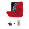 MARSİLYAN™- iPhone 11 Pro Max Kılıf Odak Form Prime - Siyah Polymer Nano Ekran Koruyucu + Kamera Lens Koruma Cam - SF