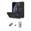 MARSİLYAN™- iPhone 11 Pro Max Kılıf Odak Form Prime - Siyah Polymer Nano Ekran Koruyucu + Metal Kamera Lens Koruma Cam - MI