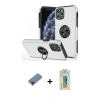 MARSİLYAN™- iPhone 11 Pro Max Kılıf Odak Form Prime - Siyah Polymer Nano Ekran Koruyucu + Metal Kamera Lens Koruma Cam - MI