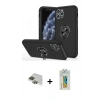 MARSİLYAN™- iPhone 11 Pro Max Kılıf Odak Form Prime - Siyah Polymer Nano Ekran Koruyucu + Pers Alüminyum Kamera Lens - YL
