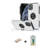MARSİLYAN™- iPhone 11 Pro Max Kılıf Odak Form Prime - Siyah Polymer Nano Ekran Koruyucu + Renkli Kamera Lens Koruma Cam - YL