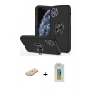 MARSİLYAN™- iPhone 11 Pro Max Kılıf Odak Form Prime - Siyah Polymer Nano Ekran Koruyucu + Renkli Kamera Lens Koruma Cam - YL