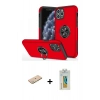 MARSİLYAN™- iPhone 11 Pro Max Kılıf Odak Form Prime - Siyah Polymer Nano Ekran Koruyucu + Renkli Kamera Lens Koruma Cam - YL