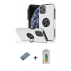 MARSİLYAN™- iPhone 11 Pro Max Kılıf Odak Form Prime - Siyah Polymer Nano Ekran Koruyucu + Shine Kamera Lens Koruma Cam - SABE