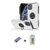 MARSİLYAN™- iPhone 11 Pro Max Kılıf Odak Form Prime - Siyah Polymer Nano Ekran Koruyucu + Shine Kamera Lens Koruma Cam - SH