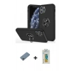 MARSİLYAN™- iPhone 11 Pro Max Kılıf Odak Form Prime - Siyah Polymer Nano Ekran Koruyucu + Shine Kamera Lens Koruma Cam - SABE