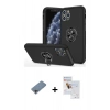MARSİLYAN™- iPhone 11 Pro Max Kılıf Odak Form Prime - Siyah Seramik Nano Ekran Koruyucu + Shine Kamera Lens Koruma Cam - GI