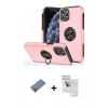 MARSİLYAN™- iPhone 11 Pro Max Kılıf Odak Form Prime - Siyah Seramik Nano Ekran Koruyucu + Metal Kamera Lens Koruma Cam - GD