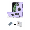 MARSİLYAN™- iPhone 11 Pro Max Kılıf Odak Form Prime - Siyah Seramik Nano Ekran Koruyucu + Metal Kamera Lens Koruma Cam - MI