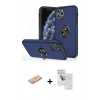 MARSİLYAN™- iPhone 11 Pro Max Kılıf Odak Form Prime - Siyah Seramik Nano Ekran Koruyucu + Renkli Kamera Lens Koruma Cam - PE