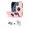 MARSİLYAN™- iPhone 11 Pro Max Kılıf Odak Form Prime - Siyah Seramik Nano Ekran Koruyucu + Rainbow Kamera Lens Koruma Cam - YL