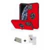 MARSİLYAN™- iPhone 11 Pro Max Kılıf Odak Form Prime - Siyah Seramik Nano Ekran Koruyucu + Rainbow Kamera Lens Koruma Cam - GD