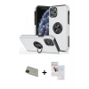 MARSİLYAN™- iPhone 11 Pro Max Kılıf Odak Form Prime - Siyah Seramik Nano Ekran Koruyucu + Rainbow Kamera Lens Koruma Cam - YL