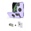MARSİLYAN™- iPhone 11 Pro Max Kılıf Odak Form Prime - Siyah Seramik Nano Ekran Koruyucu + Rainbow Kamera Lens Koruma Cam - YL