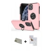 MARSİLYAN™- iPhone 11 Pro Max Kılıf Odak Form Prime - Siyah Seramik Nano Ekran Koruyucu + Rainbow Kamera Lens Koruma Cam - GD