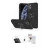 MARSİLYAN™- iPhone 11 Pro Max Kılıf Odak Form Prime - Siyah Seramik Nano Ekran Koruyucu + Kamera Lens Koruma Cam - SF
