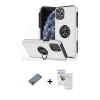 MARSİLYAN™- iPhone 11 Pro Max Kılıf Odak Form Prime - Siyah Seramik Nano Ekran Koruyucu + Shine Kamera Lens Koruma Cam - GI