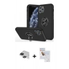 MARSİLYAN™- iPhone 11 Pro Max Kılıf Odak Form Prime - Siyah Seramik Nano Ekran Koruyucu + Pers Alüminyum Kamera Lens - SH