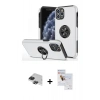 MARSİLYAN™- iPhone 11 Pro Max Kılıf Odak Form Prime - Siyah Seramik Nano Ekran Koruyucu + Pers Alüminyum Kamera Lens - SH