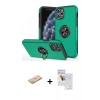 MARSİLYAN™- iPhone 11 Pro Max Kılıf Odak Form Prime - Siyah Seramik Nano Ekran Koruyucu + Renkli Kamera Lens Koruma Cam - YL