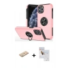 MARSİLYAN™- iPhone 11 Pro Max Kılıf Odak Form Prime - Siyah Seramik Nano Ekran Koruyucu + Renkli Kamera Lens Koruma Cam - YL