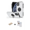 MARSİLYAN™- iPhone 11 Pro Max Kılıf Odak Form Prime - Siyah Seramik Nano Ekran Koruyucu + Renkli Kamera Lens Koruma Cam - YL