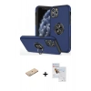 MARSİLYAN™- iPhone 11 Pro Max Kılıf Odak Form Prime - Siyah Seramik Nano Ekran Koruyucu + Renkli Kamera Lens Koruma Cam - YL