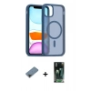 MARSİLYAN™- iPhone 11 Pro Max Kılıf Siluet Minimal Prime - Şeffaf 360 Full Body Arka Koruyucu + Metal Kamera Lens Koruma Cam - SH