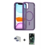 MARSİLYAN™- iPhone 11 Pro Max Kılıf Siluet Minimal Prime - Şeffaf 360 Full Body Arka Koruyucu + Pers Alüminyum Kamera Lens - LT