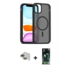 MARSİLYAN™- iPhone 11 Pro Max Kılıf Siluet Minimal Prime - Şeffaf 360 Full Body Arka Koruyucu + Pers Alüminyum Kamera Lens - YL