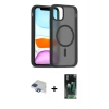 MARSİLYAN™- iPhone 11 Pro Max Kılıf Siluet Minimal Prime - Şeffaf 360 Full Body Arka Koruyucu + Pers Alüminyum Kamera Lens - LT
