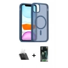 MARSİLYAN™- iPhone 11 Pro Max Kılıf Siluet Minimal Prime - Şeffaf 360 Full Body Arka Koruyucu + Şeffaf Kamera Lens Koruma Cam