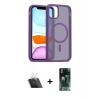 MARSİLYAN™- iPhone 11 Pro Max Kılıf Siluet Minimal Prime - Şeffaf 360 Full Body Arka Koruyucu + Şeffaf Kamera Lens Koruma Cam