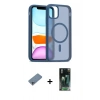 MARSİLYAN™- iPhone 11 Pro Max Kılıf Siluet Minimal Prime - Şeffaf 360 Full Body Arka Koruyucu + Shine Kamera Lens Koruma Cam - SABE