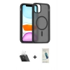 MARSİLYAN™- iPhone 11 Pro Max Kılıf Siluet Minimal Prime - Şeffaf Pasifik Cam Ekran Koruyucu + Kamera Lens Koruma Cam - SF