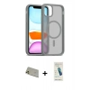 MARSİLYAN™- iPhone 11 Pro Max Kılıf Siluet Minimal Prime - Şeffaf Pasifik Cam Ekran Koruyucu + Rainbow Kamera Lens Koruma Cam - GD