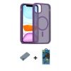 MARSİLYAN™- iPhone 11 Pro Max Kılıf Siluet Minimal Prime - Siyah 18D Cam Ekran Koruyucu + Metal Kamera Lens Koruma Cam - GS