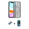 MARSİLYAN™- iPhone 11 Pro Max Kılıf Siluet Minimal Prime - Siyah 18D Cam Ekran Koruyucu + Metal Kamera Lens Koruma Cam - SH
