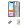 MARSİLYAN™- iPhone 11 Pro Max Kılıf Siluet Minimal Prime - Siyah 20D Premium Cam Ekran Koruyucu + Metal Kamera Lens Koruma Cam - GD