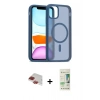 MARSİLYAN™- iPhone 11 Pro Max Kılıf Siluet Minimal Prime - Siyah 20D Premium Cam Ekran Koruyucu + Kırmızı Pers Alüminyum Kamera Lens