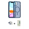 MARSİLYAN™- iPhone 11 Pro Max Kılıf Siluet Minimal Prime - Siyah 20D Premium Cam Ekran Koruyucu + Pers Alüminyum Kamera Lens - LT