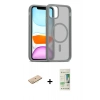 MARSİLYAN™- iPhone 11 Pro Max Kılıf Siluet Minimal Prime - Siyah 20D Premium Cam Ekran Koruyucu + Renkli Kamera Lens Koruma Cam - SI