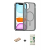 MARSİLYAN™- iPhone 11 Pro Max Kılıf Siluet Minimal Prime - Siyah 20D Premium Cam Ekran Koruyucu + Renkli Kamera Lens Koruma Cam - PE