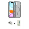 MARSİLYAN™- iPhone 11 Pro Max Kılıf Siluet Minimal Prime - Siyah 20D Premium Cam Ekran Koruyucu + Pers Alüminyum Kamera Lens - YL