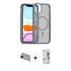 MARSİLYAN™- iPhone 11 Pro Max Kılıf Siluet Minimal Prime - Siyah 20D Premium Cam Ekran Koruyucu + Rainbow Kamera Lens Koruma Cam - YL