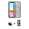 MARSİLYAN™- iPhone 11 Pro Max Kılıf Siluet Minimal Prime - Siyah 34D Hayalet Izgaralı Cam + Kamera Lens Koruma Cam - SF