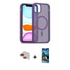 MARSİLYAN™- iPhone 11 Pro Max Kılıf Siluet Minimal Prime - Siyah 34D Izgaralı Cam + Pers Alüminyum Kamera Lens - KI