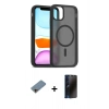 MARSİLYAN™- iPhone 11 Pro Max Kılıf Siluet Minimal Prime - Siyah 3D Antistatik Hayalet Cam Ekran Koruyucu + Shine Kamera Lens Koruma Cam - GD