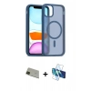 MARSİLYAN™- iPhone 11 Pro Max Kılıf Siluet Minimal Prime - Siyah 3D Antistatik Seramik Nano Ekran Koruyucu + Rainbow Kamera Lens Koruma Cam - YL
