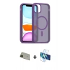 MARSİLYAN™- iPhone 11 Pro Max Kılıf Siluet Minimal Prime - Siyah 3D Antistatik Seramik Nano Ekran Koruyucu + Rainbow Kamera Lens Koruma Cam - YL